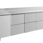 Kühltisch -2 bis +8°C 2330x700x850mm mit 1x Tür und 3x zwei Schubladen