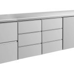 Kühltisch -2 bis +8°C 2330x700x850mm mit 1x Tür, 1x zwei Schubladen und 2x 3 Schubladen