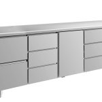 Kühltisch -2 bis +8°C 2330x700x850mm mit 1x Tür, 1x zwei Schubladen und 2x drei Schubladen