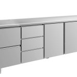 Kühltisch -2 bis +8°C 2330x700x850mm mit 2x Türen, 1x zwei Schubladen und 1x 3 Schubladen