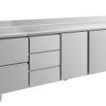 Kühltisch -2 bis +8°C 2330x700x850mm mit 2x Türen, 1x zwei Schubladen und 1x 3 Schubladen
