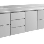 Kühltisch -2 bis +8°C 2330x700x850mm mit 1x Tür, 2x zwei Schubladen und 1x 3 Schubladen