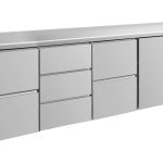 Kühltisch -2 bis +8°C 2330x700x850mm mit 1x Tür, 2x zwei Schubladen und 1x 3 Schubladen