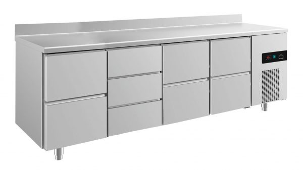 Kühltisch -2 bis +8°C 2330x700x850mm mit 3x zwei Schubladen und 1x drei Schubladen – Bild 1
