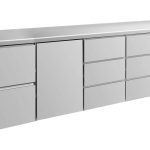 Kühltisch -2 bis +8°C 2330x700x850mm mit 1x Tür, 1x zwei Schubladen und 2x 3 Schubladen
