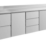Kühltisch -2 bis +8°C 2330x700x850mm mit 2x Türen, 1x zwei Schubladen und 1x 3 Schubladen