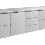 Kühltisch -2 bis +8°C 2330x700x850mm mit 1x Tür, 2x zwei Schubladen und 1x 3 Schubladen