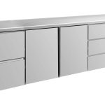 Kühltisch -2 bis +8°C 2330x700x850mm mit 2x Türen, 1x zwei Schubladen und 1x 3 Schubladen