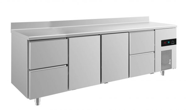 Kühltisch -2 bis +8°C 2330x700x850mm mit 2x Türen und 2x zwei Schubladen – Bild 1