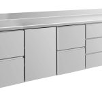 Kühltisch -2 bis +8°C 2330x700x850mm mit 1x Tür, 2x zwei Schubladen und 1x 3 Schubladen