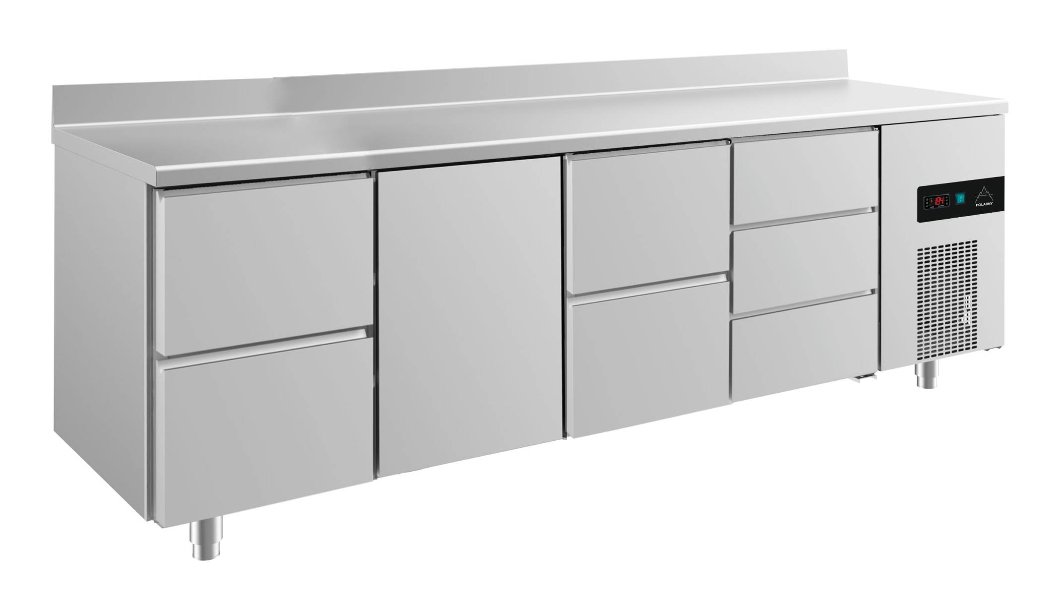 KT4ZTZDA Kühltisch -2 bis +8°C 2330x700x850mm mit 1x Tür, 2x zwei Schubladen und 1x 3 Schubladen – Bild 1