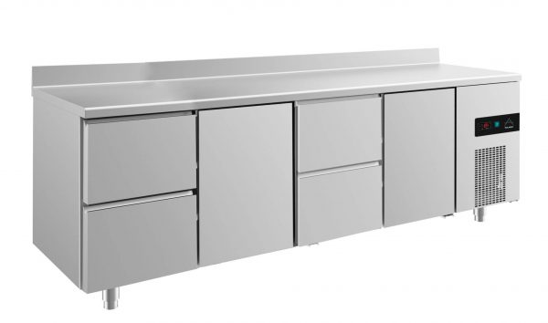 Kühltisch -2 bis +8°C 2330x700x850mm mit 2x Türen und 2x zwei Schubladen – Bild 1