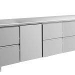 Kühltisch -2 bis +8°C 2330x700x850mm mit 1x Tür und 3x zwei Schubladen