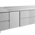 Kühltisch -2 bis +8°C 2330x700x850mm mit 1x Tür und 3x zwei Schubladen
