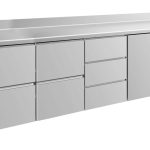 Kühltisch -2 bis +8°C 2330x700x850mm mit 1x Tür und 3x zwei Schubladen