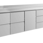 Kühltisch -2 bis +8°C 2330x700x850mm mit 1x Tür, 2x zwei Schubladen und 1x 3 Schubladen
