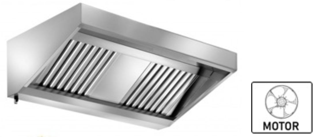 WM Wandhaube Edelstahl mit Motor | WM80/70 | 800 x 700 mm – Bild 1