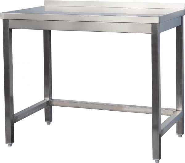 Edelstahl Arbeitstisch mit Aufkantung verschweißt | Bautiefe 800mm | ohne Grundboden | AISI 304 – Bild 1